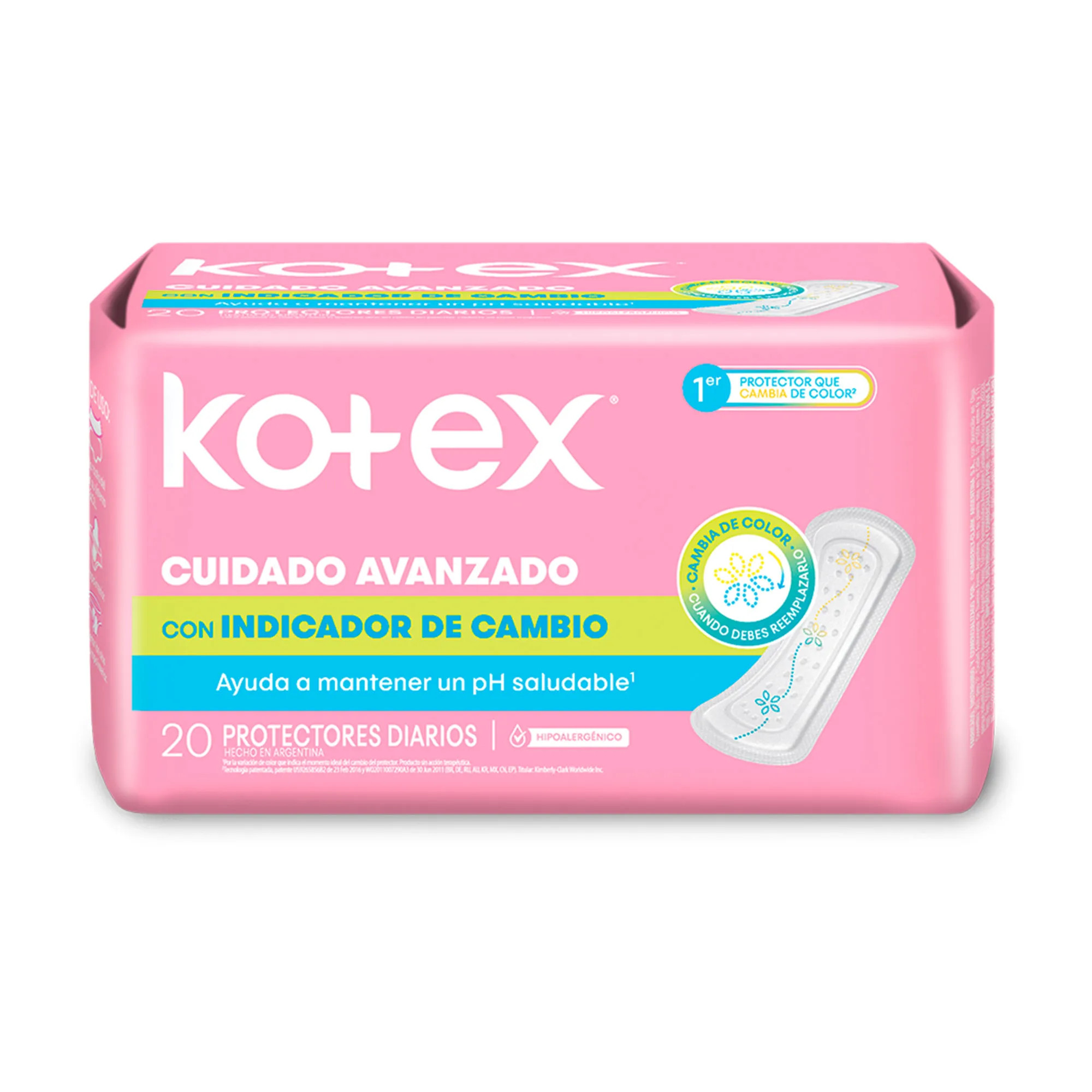  KOTEX PROTECTOR DIARIO C/ INDICADOR PH Paq x 20 Unid
